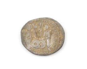 Augustus mit Lorbeerkranz, Gaius und Lucius Caesar, Denar, 2 v. Chr. - 4 n. Chr.