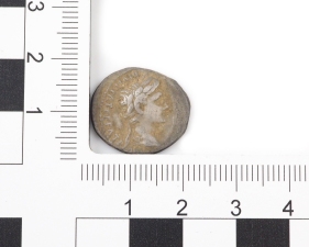Augustus mit Lorbeerkranz, Gaius und Lucius Caesar, Denar, 2 v. Chr. - 4 n. Chr.