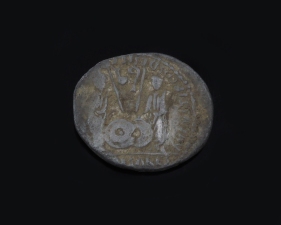 Augustus mit Lorbeerkranz, Gaius und Lucius Caesar, Denar, 2 v. Chr. - 4 n. Chr.