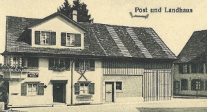 Die alte Post auf einer Ansichtskarte von 1936