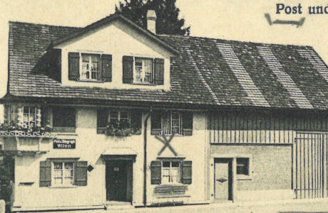 Die alte Post auf einer Ansichtskarte von 1936.